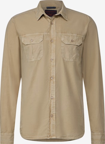 Street One MEN Regular fit Button Up Shirt in Brown: front