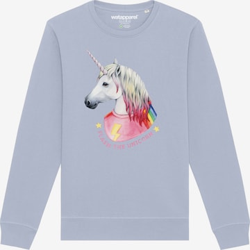 Watapparel Sweatshirt ' Flash, the unicorn ' in Blue: front