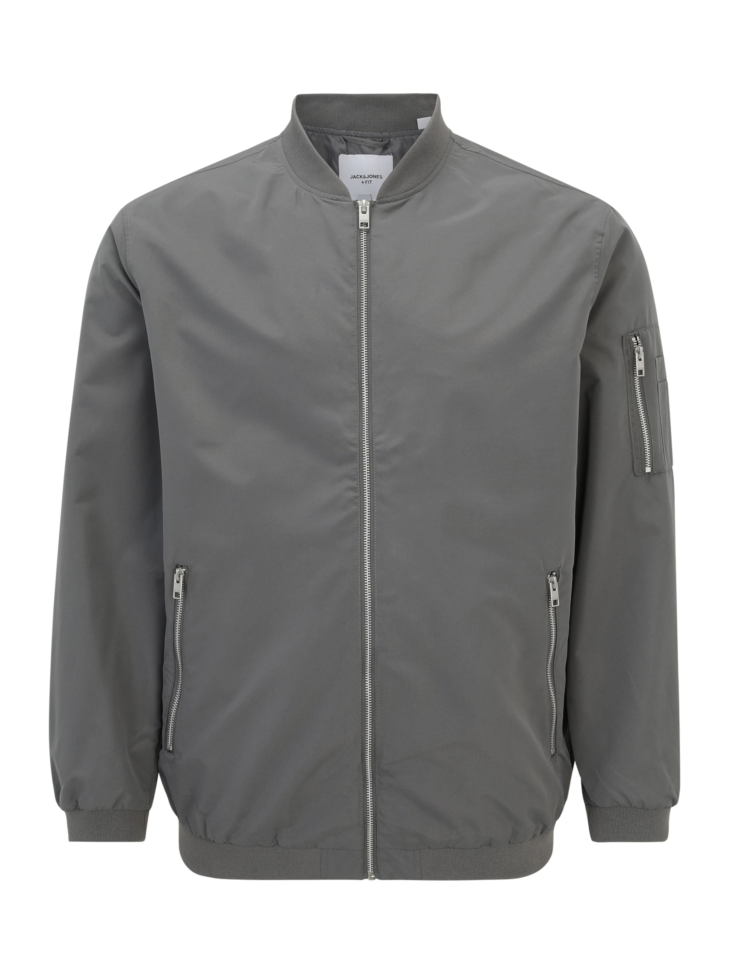 Jack & Jones Plus Jacke 'JJERush' in Grau: Vorderseite