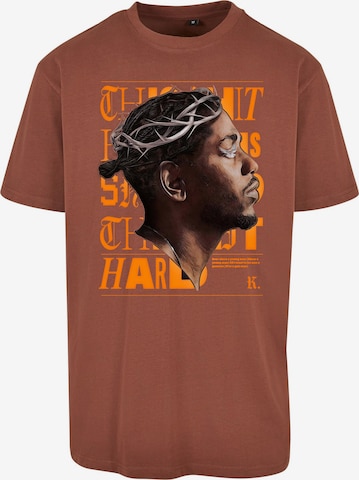 MT Upscale - Camiseta 'K-Dot' en marrón: frente