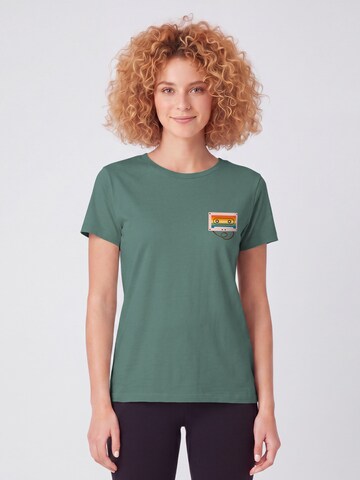 Maglietta ' Rainbow Cassette ' di Watapparel in verde: frontale