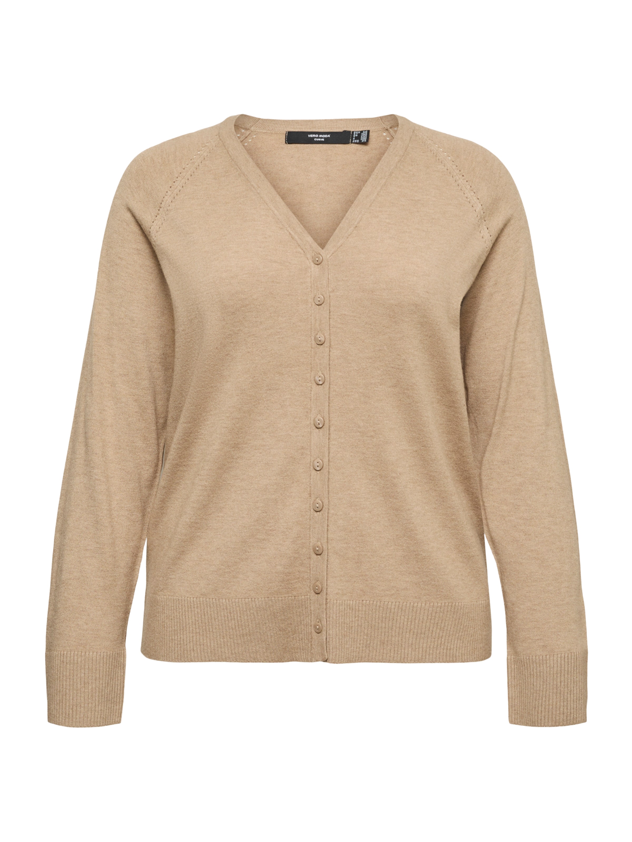 Vero Moda Curve - Cárdigan 'VMCHAPPINESS' en marrón: frente