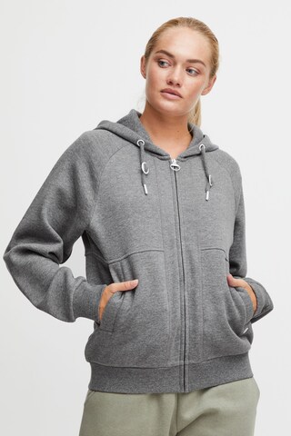 Oxmo Zip-Up Hoodie 'Andie' in Grey: front