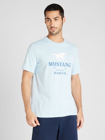 MUSTANG T-shirt 'Austin' i blå: framsida