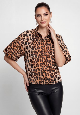 faina - Blusa en marrón: frente