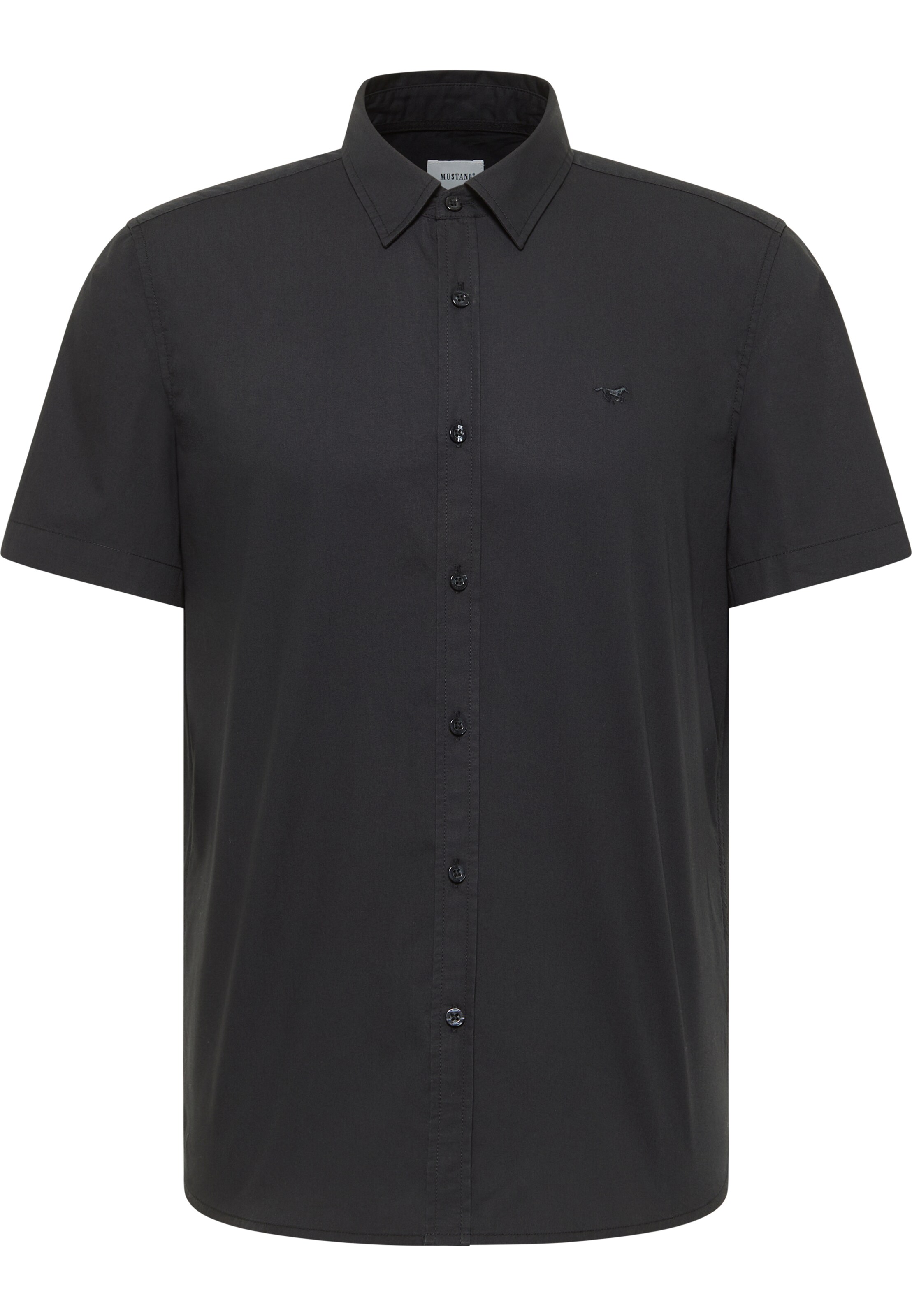 MUSTANG Regular Fit Hemd 'GILROY' in Schwarz: Vorderseite