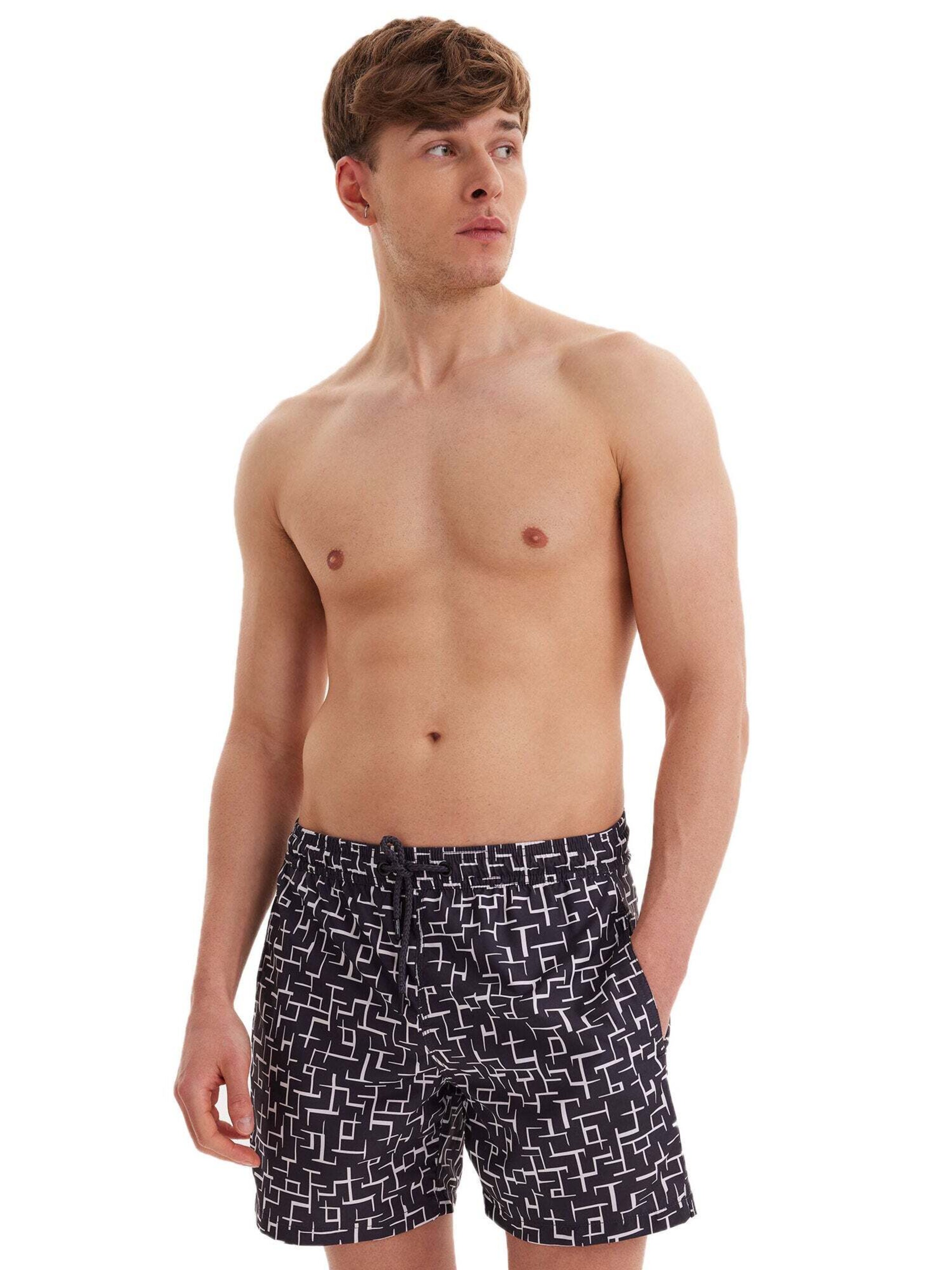 Pantaloncini da bagno 'Geometric' di WESTMARK LONDON in grigio: frontale