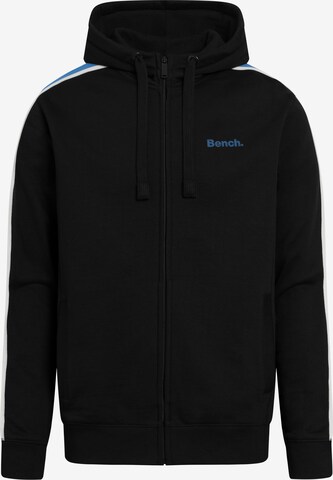 BENCH Zip-Up Hoodie in Black: front