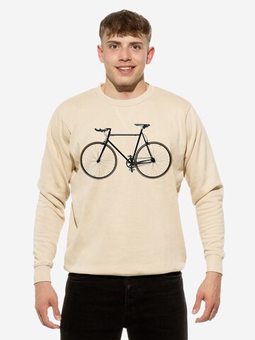 Cotton Prime Sweatshirt 'Bike-Fahrrad' in Beige: voorkant