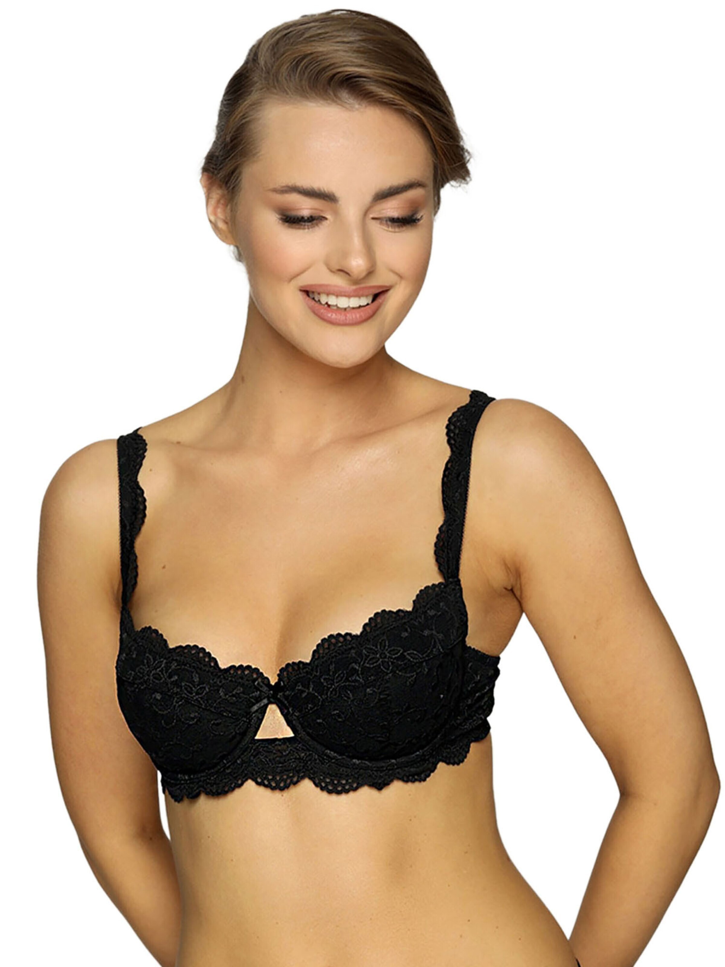 Nina von C. Balconette Bra 'Silver Edition' in Black: front