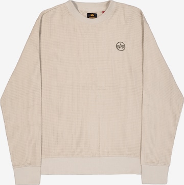 Sweat-shirt ALPHA INDUSTRIES en beige : devant