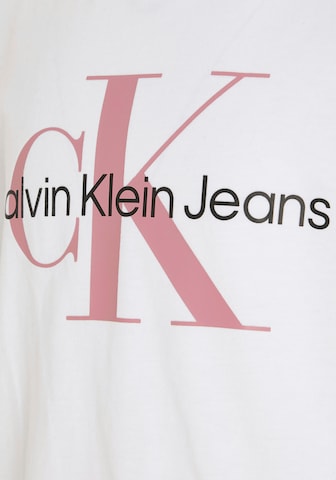 balta Calvin Klein Jeans Marškinėliai