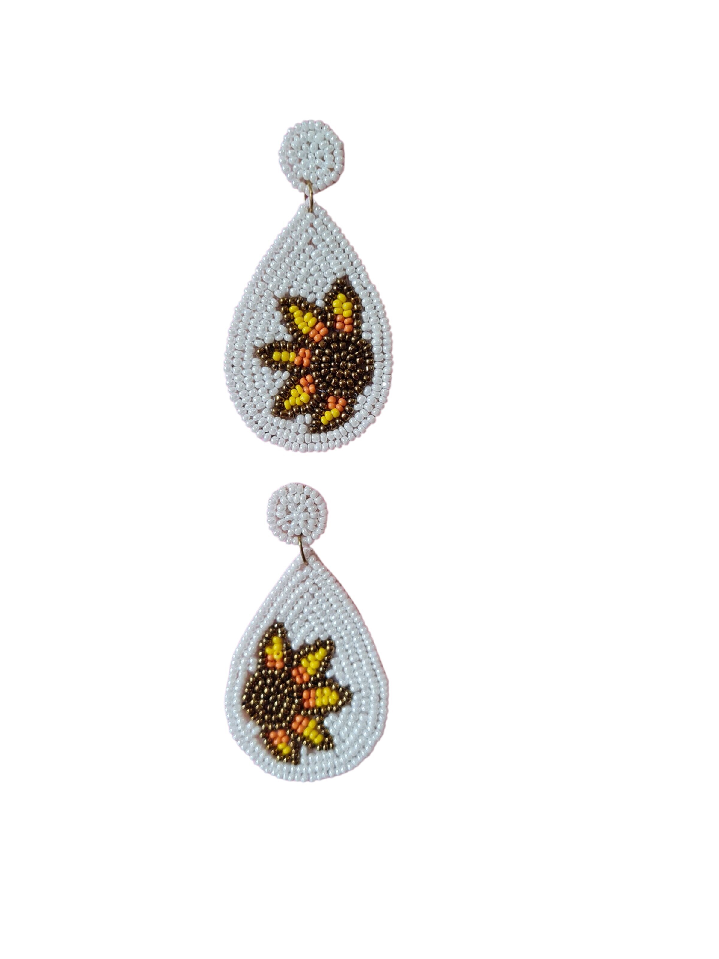 PfauGermany Ohrringe 'Beads Earring'‌‌‌‌ in Weiß