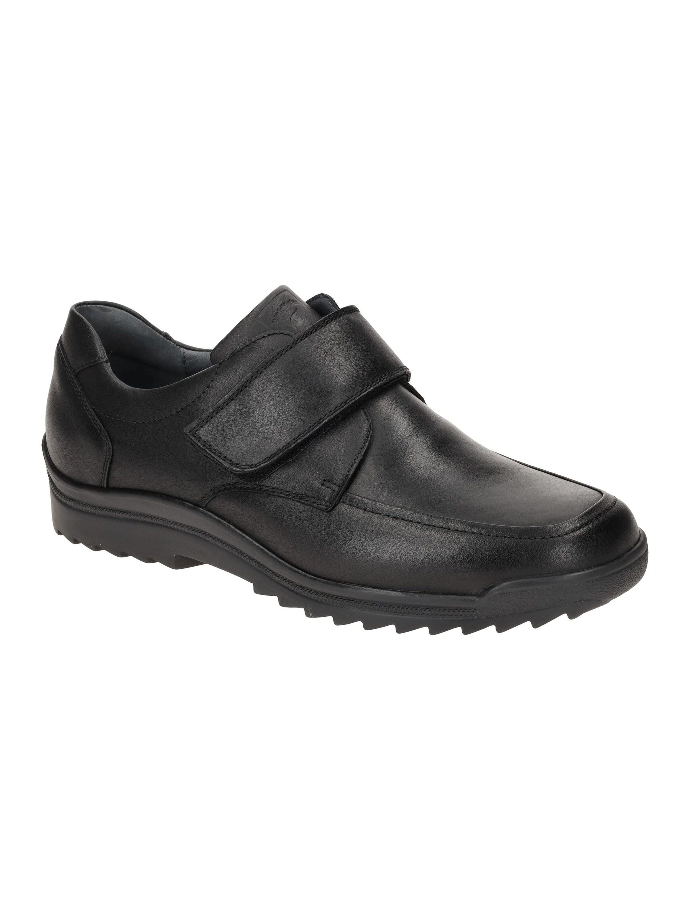 WALDLÄUFER Hausschuh 'Waldläufer Kai Schuhe Herren schwarz K-Weite Klett 613300'‌‌‌‌‌‌‌‌‌‌ in Schwarz: Vorderseite