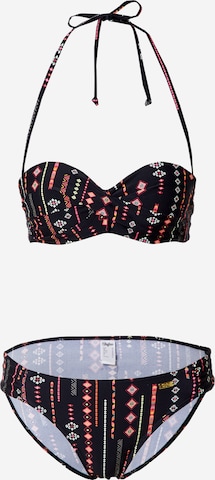 Bandeau Bikini BUFFALO en noir : devant