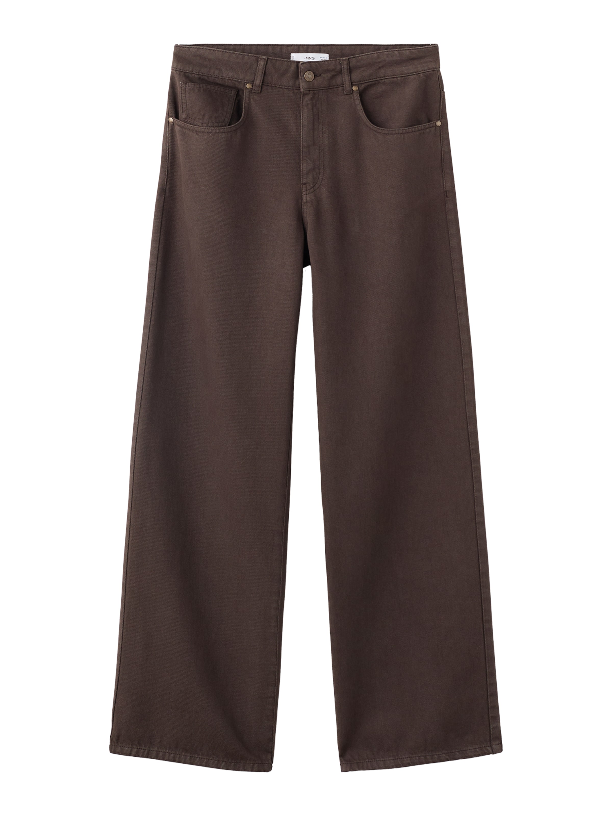 MANGO Широка кройка Дънки 'DAVINA' в кафяво: отпред