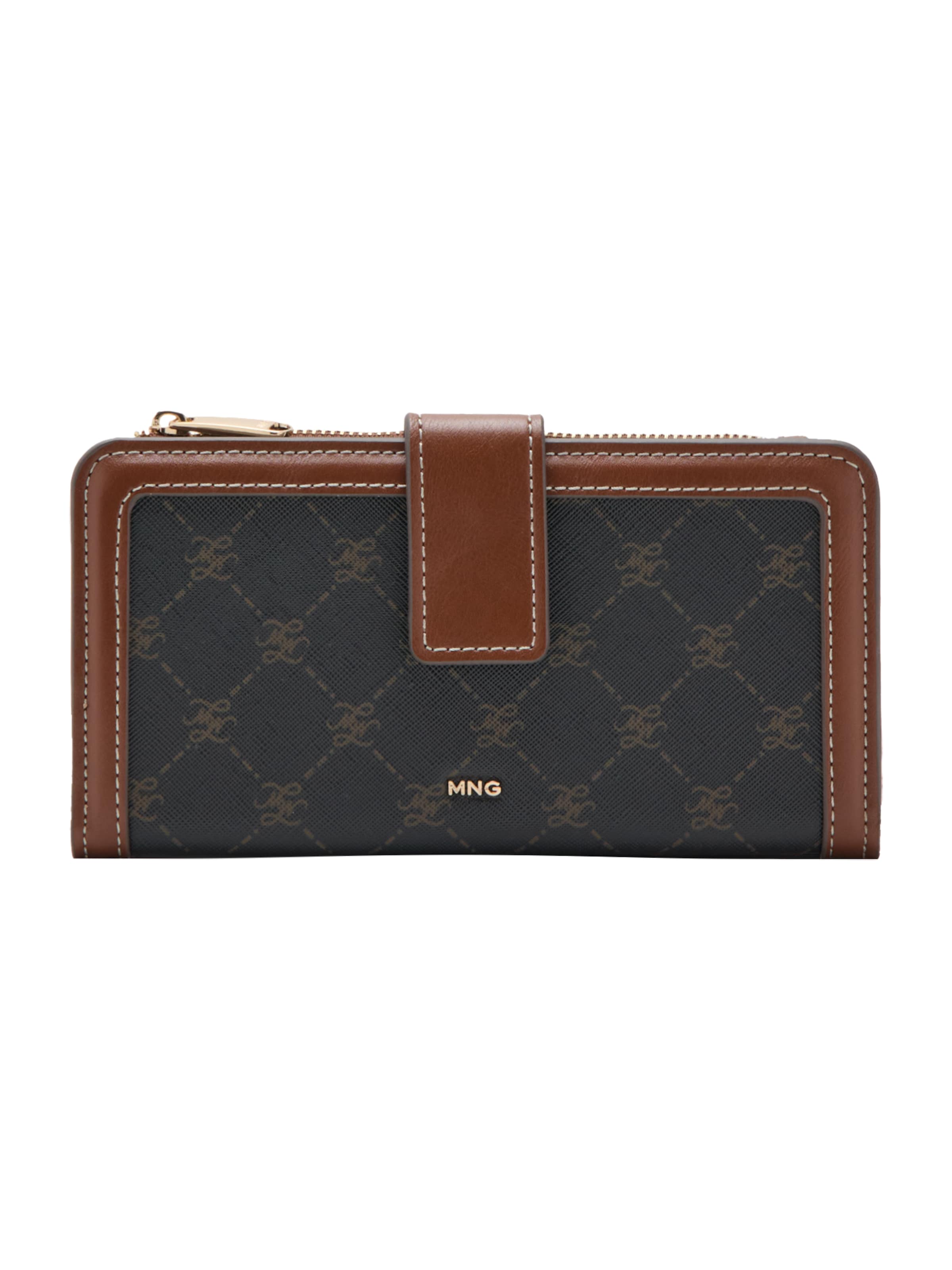 MANGO Wallet 'DENIZ' in Brown: front