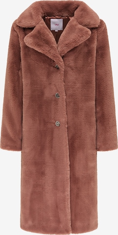 MYMO Between-Seasons Coat in Brown: front