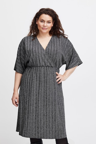 Fransa Curve Dress in Grey: front