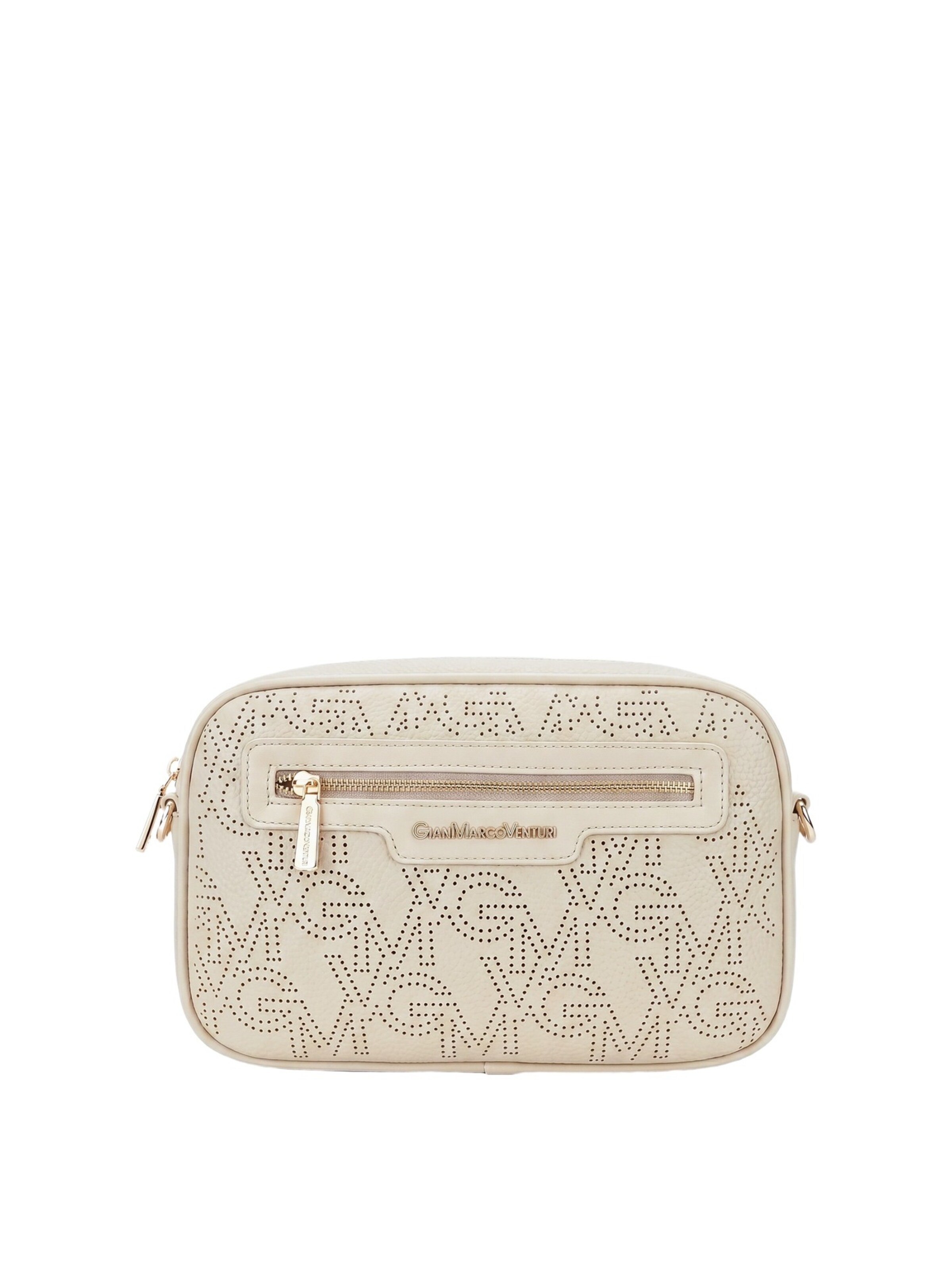 Borsa a tracolla 'Borsa a Tracolla Donna Gianmarco Venturi Ecopelle 27x19x11' di GianMarco Venturi in beige: frontale