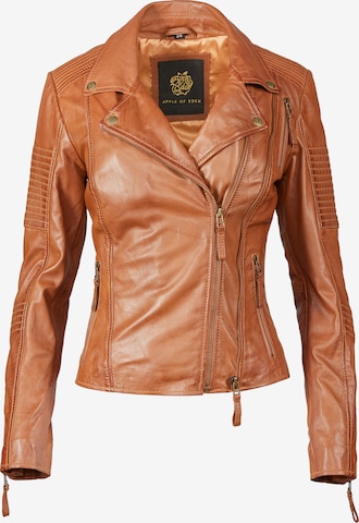 Apple of Eden Lederjacke AOE-114 in Braun: Vorderseite