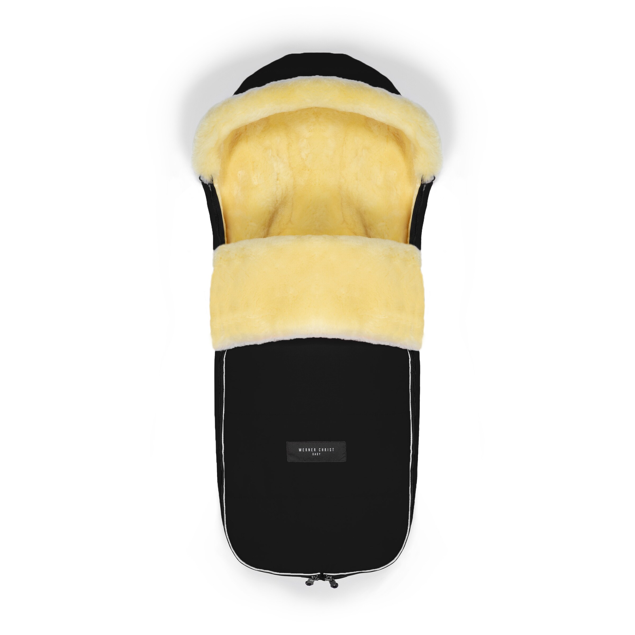 Werner Christ Baby Fußsack 'Ladis' in Schwarz: Vorderseite