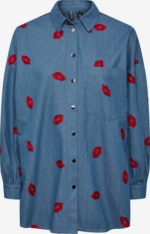 PIECES Blouse 'MELLI' in Blauw: voorkant