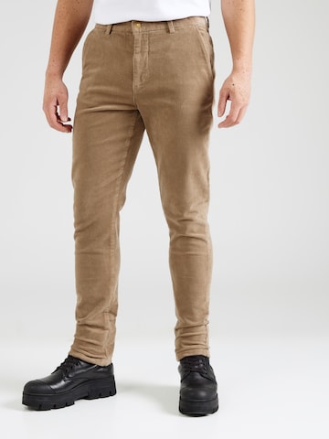 Regular Pantalon chino Lindbergh en beige : devant