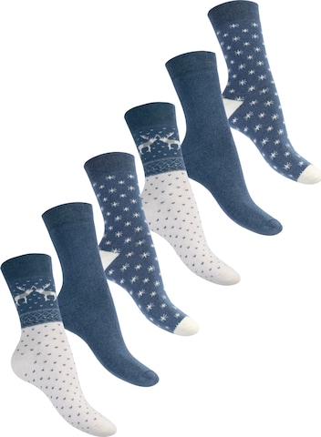 footstar Athletic Socks 'Winter Comfort' in Blue: front