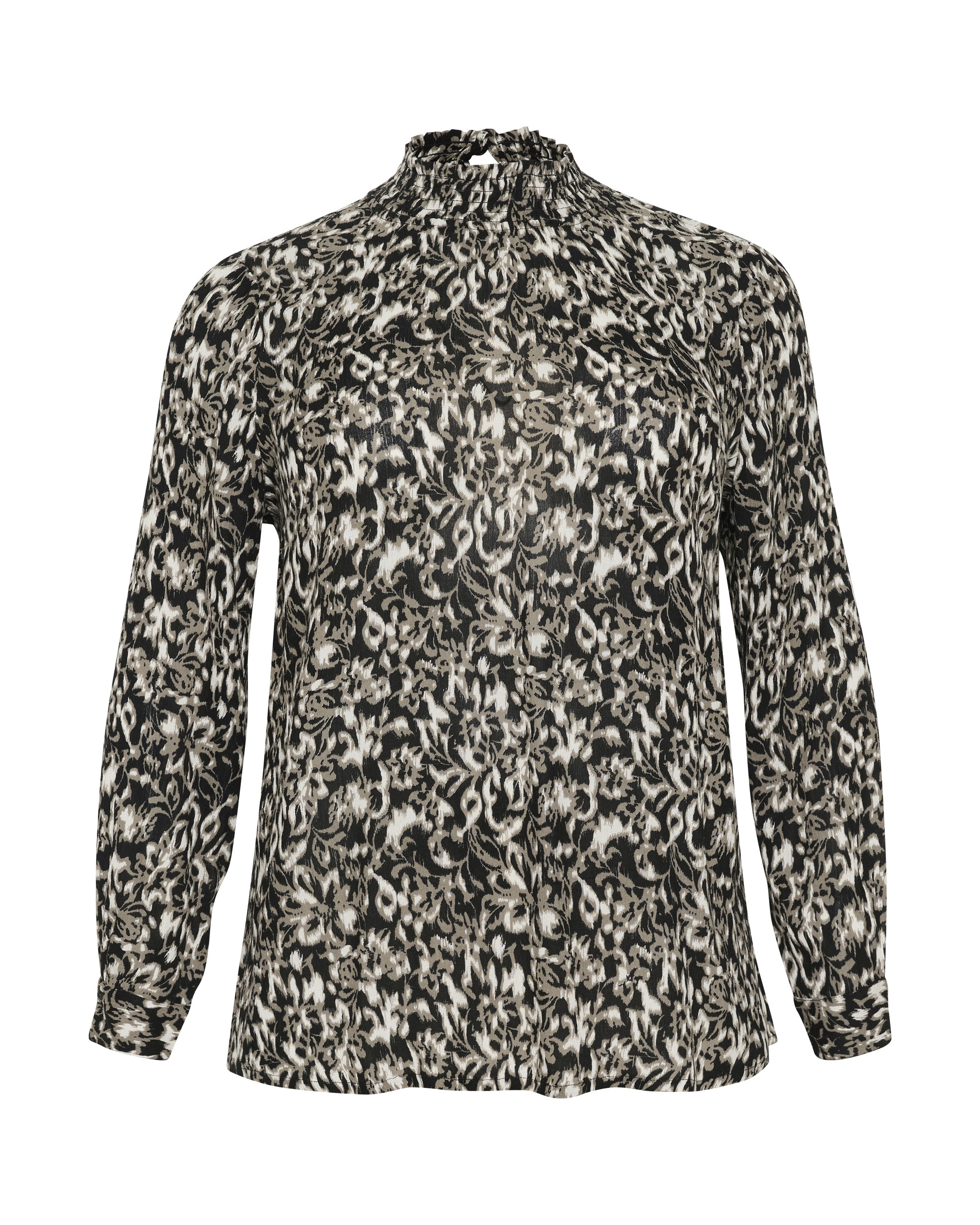 KAFFE CURVE Blouse &#x27;KA Ami&#x27; in Zwart: voorkant