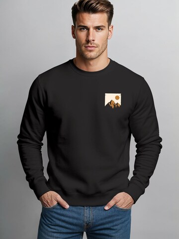 Neverless Sweatshirt 'Mointain Badge' in Black