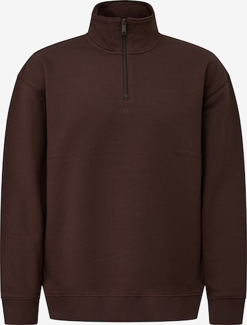 Sweat-shirt QS en marron : devant