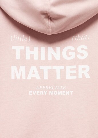 MANGO TEEN Sweatshirt 'Things' i rosa