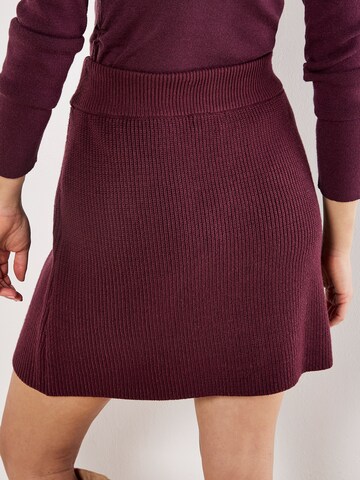 Apricot Ribbed Knit Mini Skirt ' ' in Rot