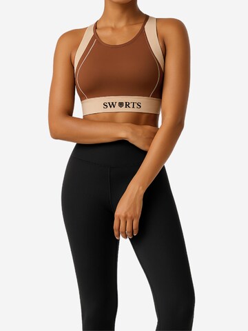 SWORTS Bustier Sport-BH 'ROAR'‌‌‌‌‌‌ in Braun