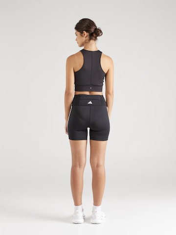 ADIDAS PERFORMANCE - Skinny Calças de desporto 'Dailyrun 3-stripes 5-inch' em preto
