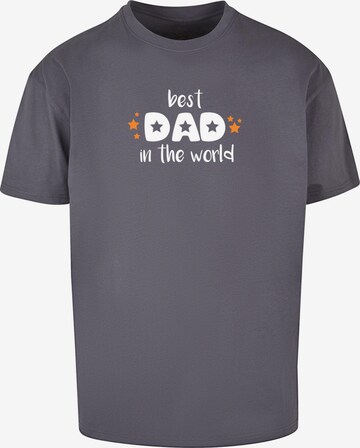 Merchcode T-Shirt 'Fathers Day - Best Dad In The World' in Grau: predná strana
