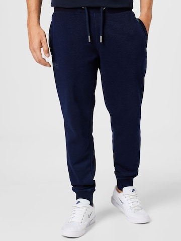 Superdry Tapered Trousers in Blue: front