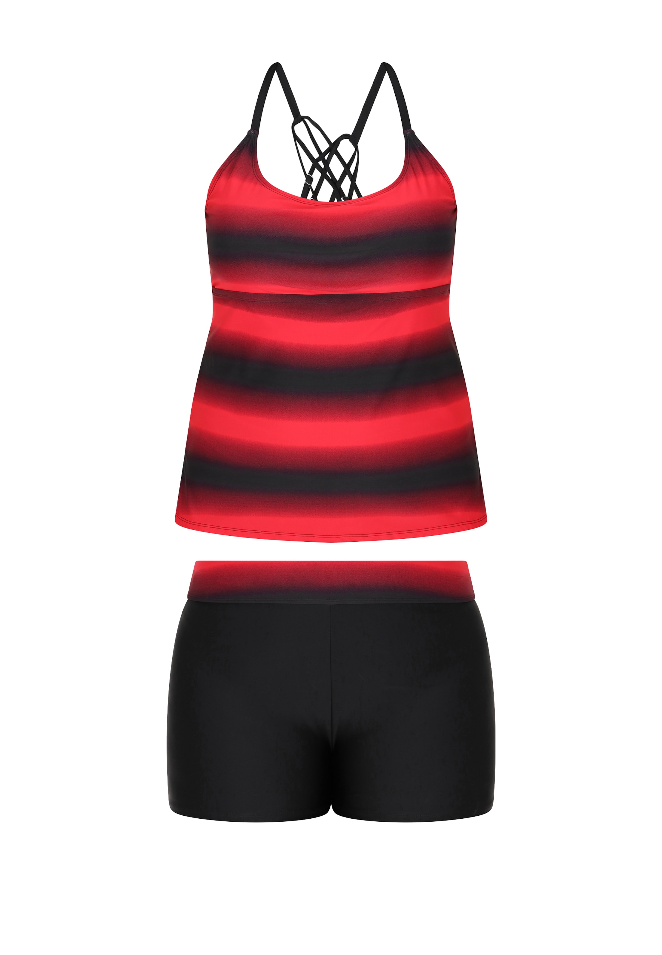 Usha - Bustier Tankini en rojo: frente