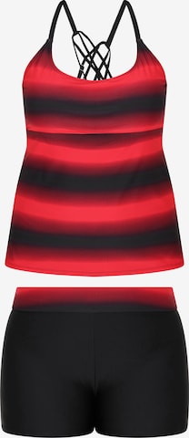 Usha - Bustier Tankini en rojo: frente