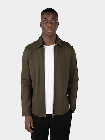 Ciszere Übergangsjacke 'Aden superior stretch overshirt - Black'‌‌ in Grün: Vorderseite
