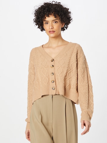 In The Style Knit cardigan 'PERRIE' in Brown: front