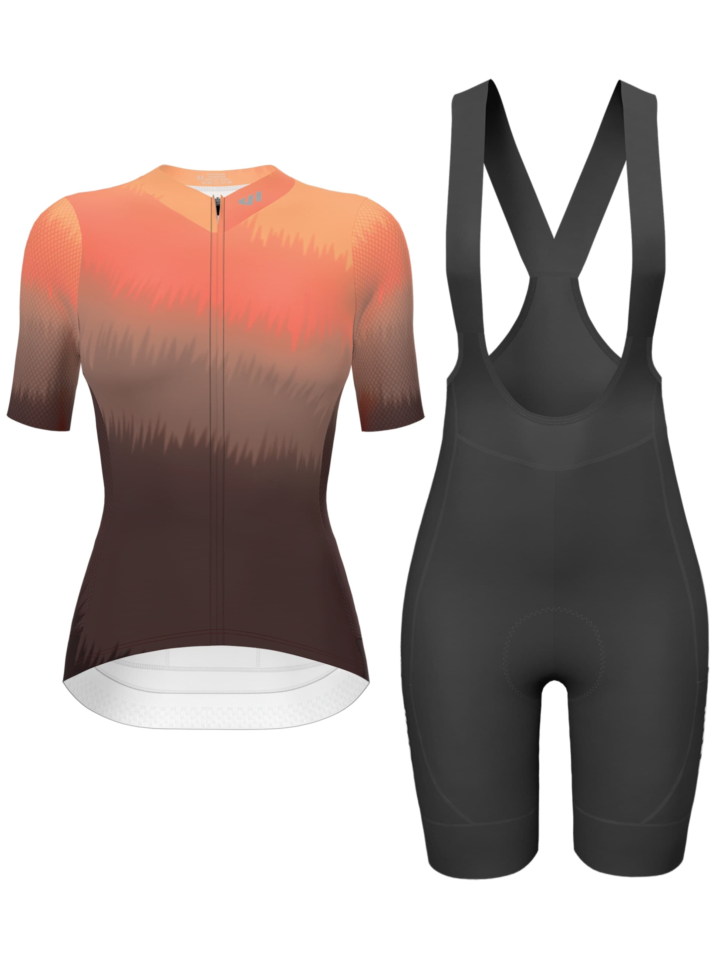 WULIBIKE Sweatsuit 'Wulibike Radsport-Set Aero Ombré Sunset in Orange/Schwarz' in Orange: front