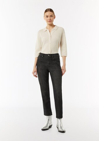 comma casual identity Regular Jeans in Zwart: voorkant