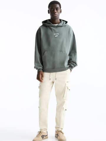 Effilé Pantalon cargo Pull&Bear en blanc