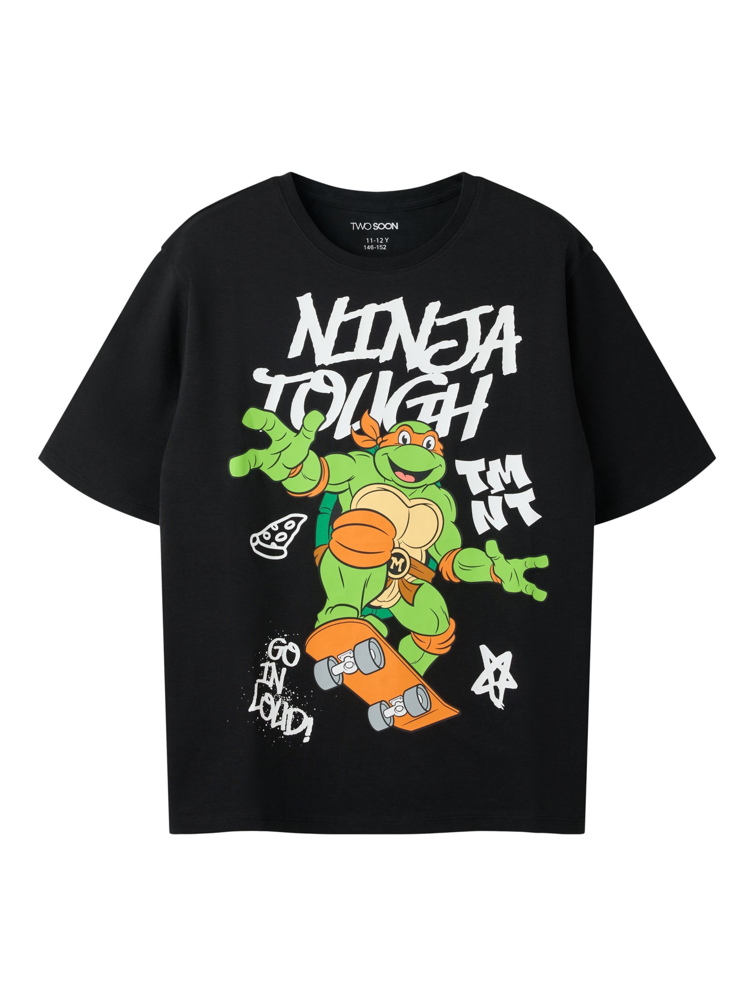 Maglietta 'Ninja Turtles' di TWO SOON in nero: frontale