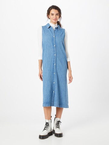 Monki Shirt Dress in Blue: front