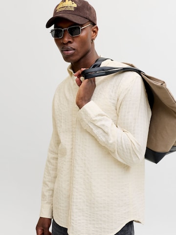 JACK & JONES Regular fit Button Up Shirt in Beige