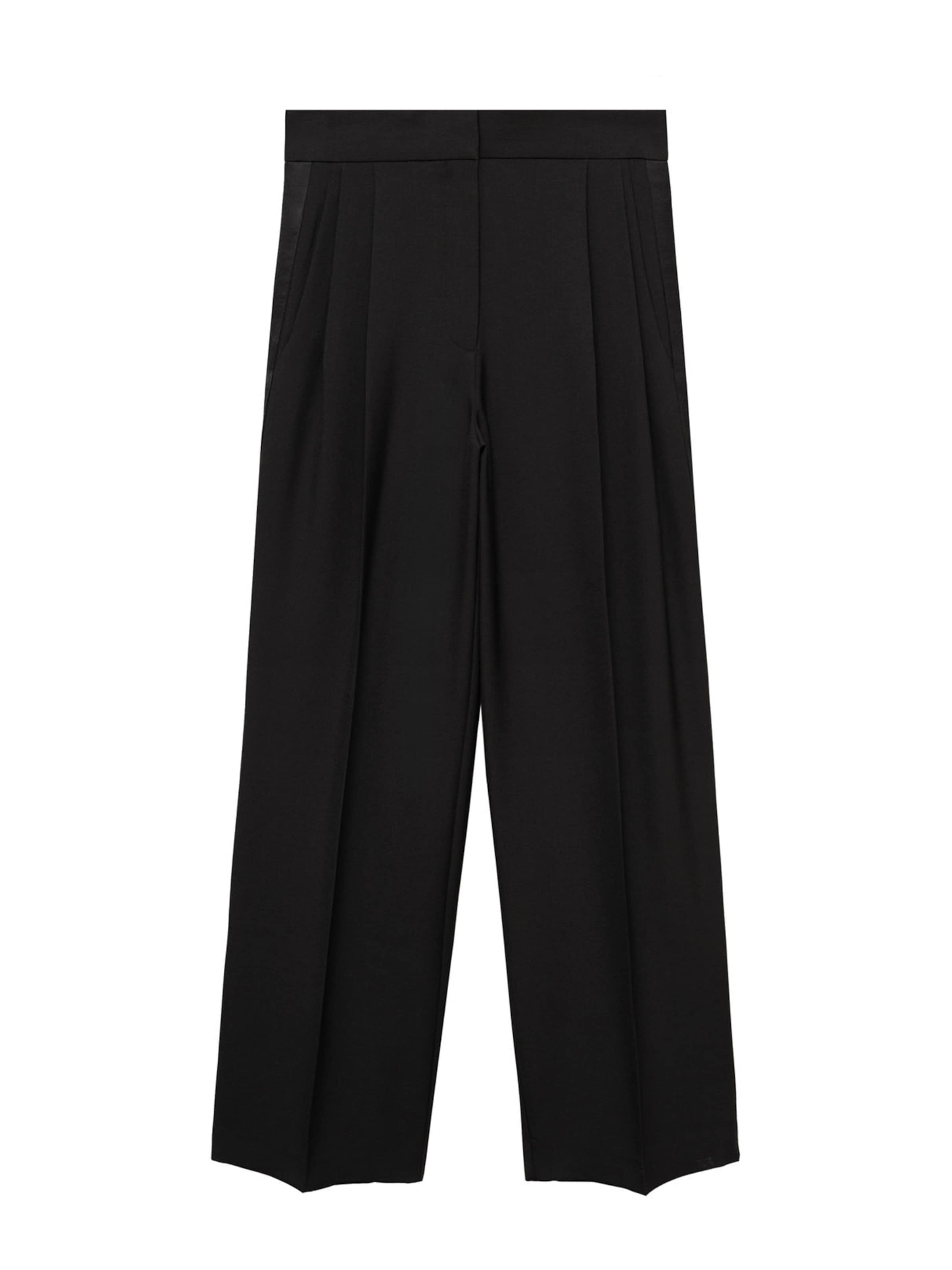 MANGO Wide Leg Hose in Schwarz: Vorderseite