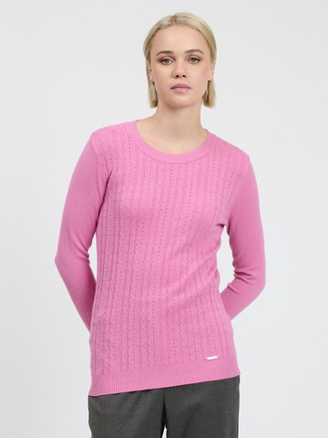 Influencer Pullover in Pink: Vorderseite